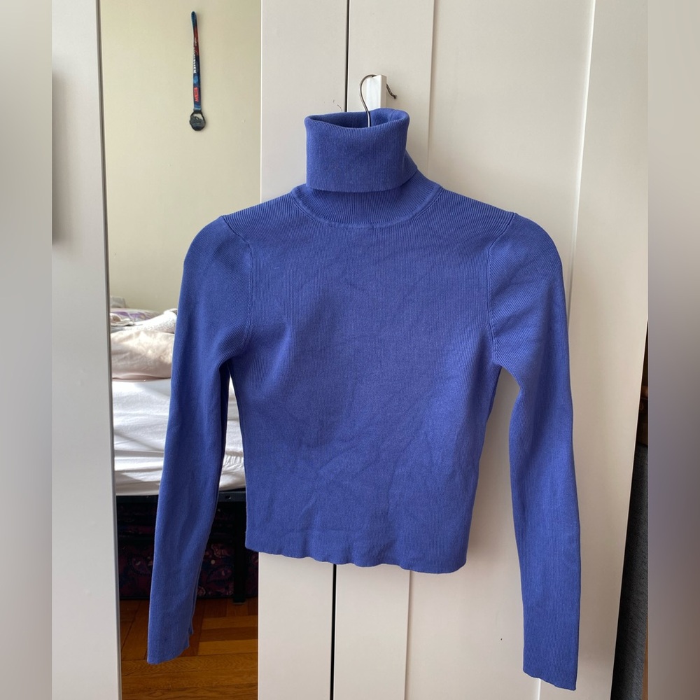 Zara - Dark Purple Nylon Knit Top - Size M